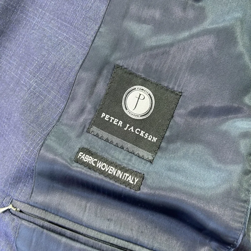 Peter‎ Jackson Suit Jacket Mens 40 Short Blue Wool Reda Super 110s 2 Button